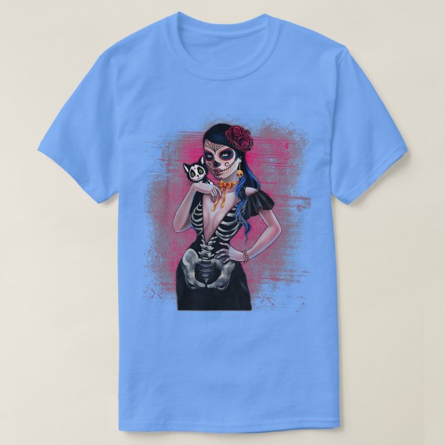 Camiseta Da De Los Muertos La Catrina Dia 1 (Frente do Design)