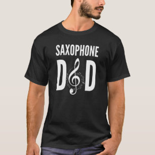 Camiseta Da de um músico da Clef do Pai Saxofone Treble