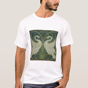 Camiseta Da "design do papel de parede cisne, da