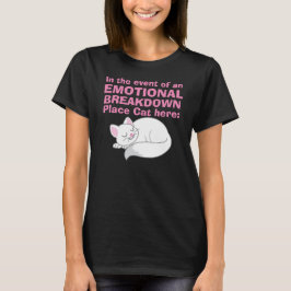 Camiseta Da divisão emocional do lugar do gato t-shirt aqui
