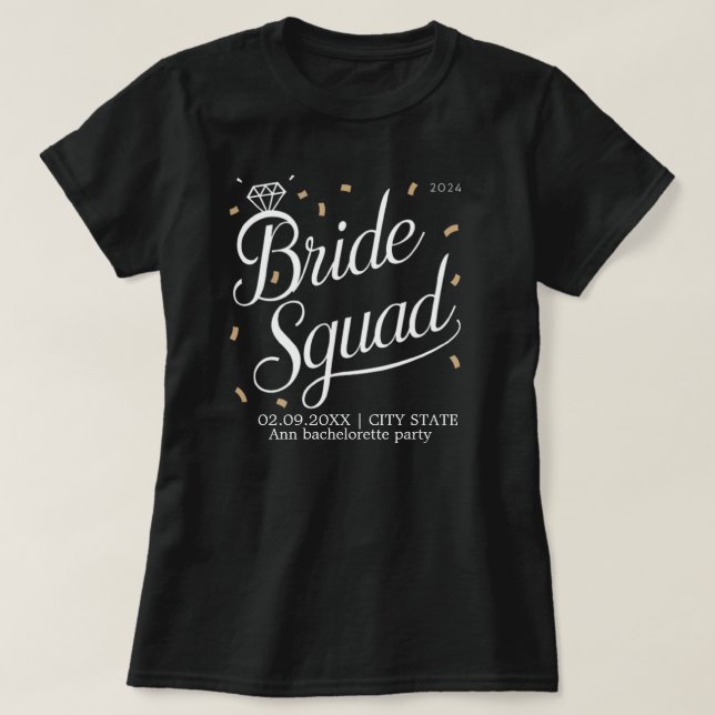 Camiseta da Equipe da Noiva Despedida de Solteira (Frente do Design)