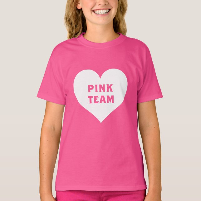 Camiseta da Equipe Rosa da Guerra de Cores (Frente)