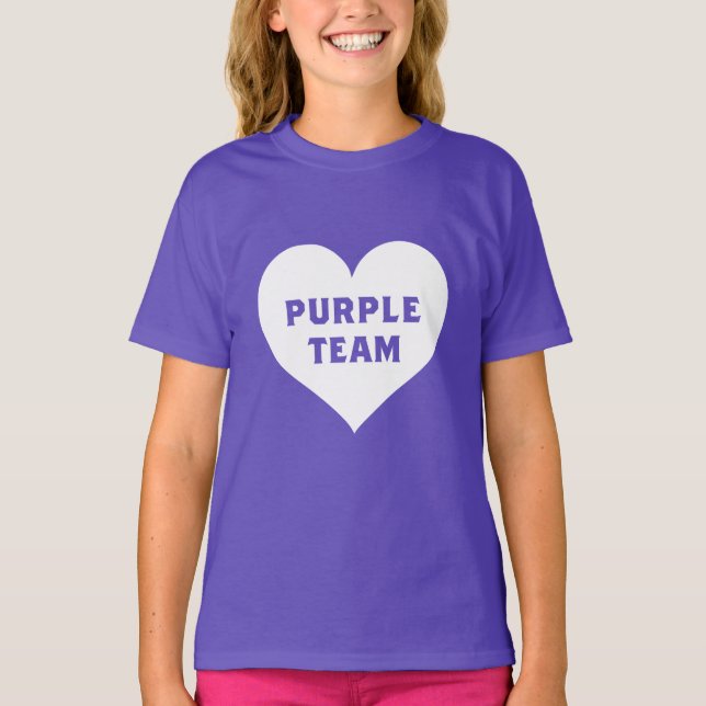 Camiseta da Equipe Roxa da Guerra de Cores (Frente)