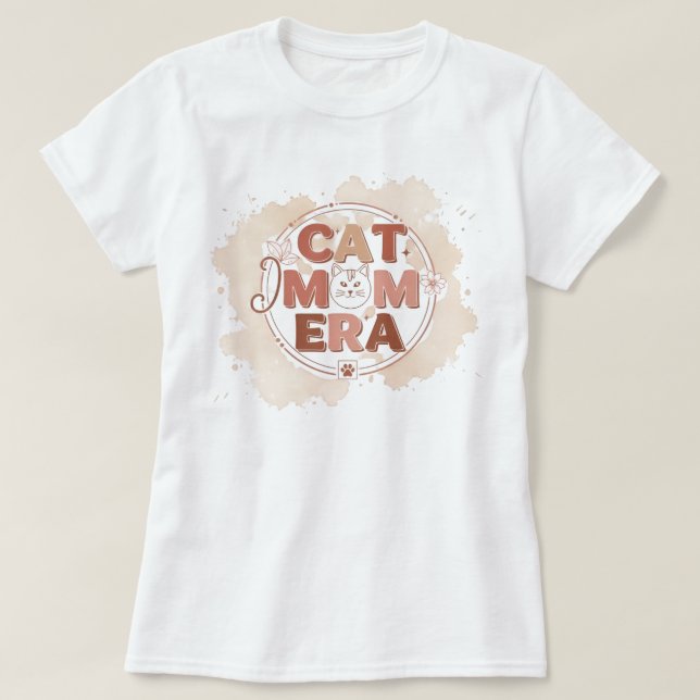 Camiseta da Era da Mãe de Gato na Moda (Frente do Design)