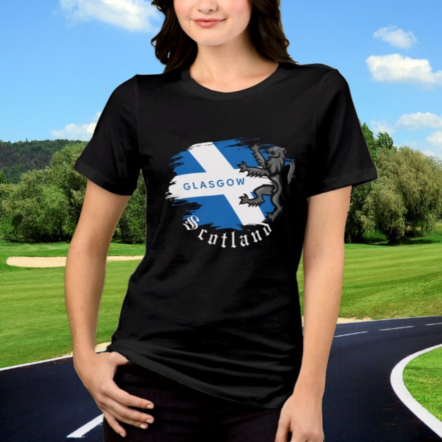 Camiseta da Escócia, Glasgow, moda, Bandeira Escoc (Criador carregado)