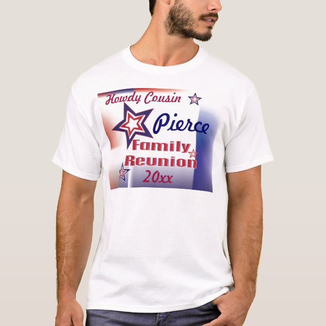 Camiseta Da estrela branca da reunião de família design (Frente)