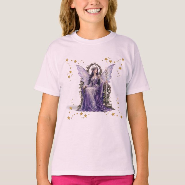 Camiseta da Fada Roxa Fofa . (Frente)