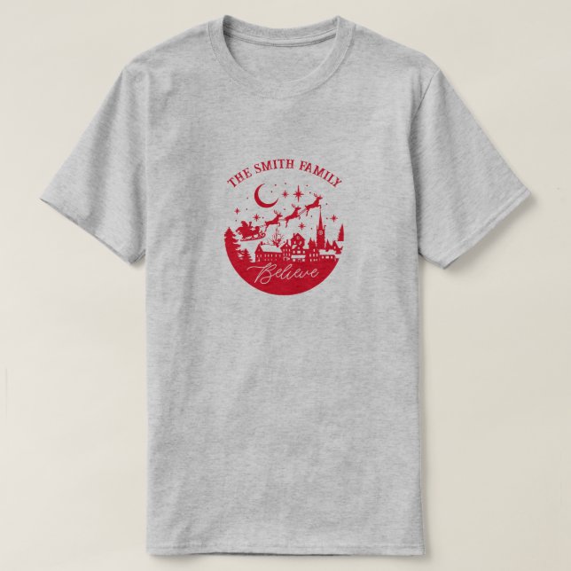 Camiseta da Família de Acreditação de Natal (Frente do Design)