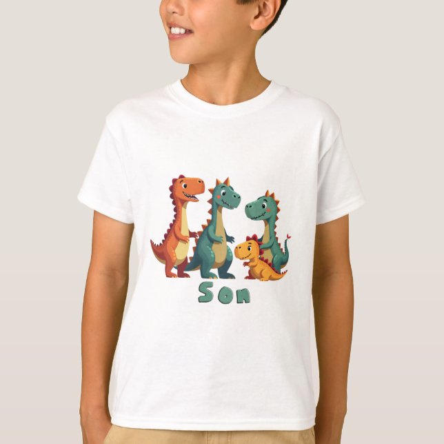 Camiseta da Família Dinossauro (filho) (Frente)