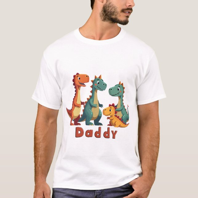 Camiseta da Família Dinossauro (pai) (Frente)