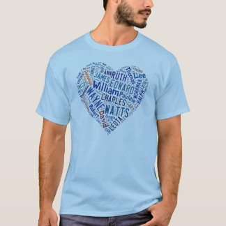 Camiseta Da família watts do azul do t-shirt