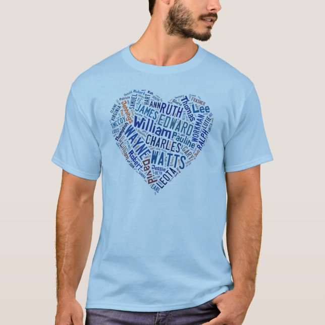 Camiseta Da família watts do azul do t-shirt (Frente)