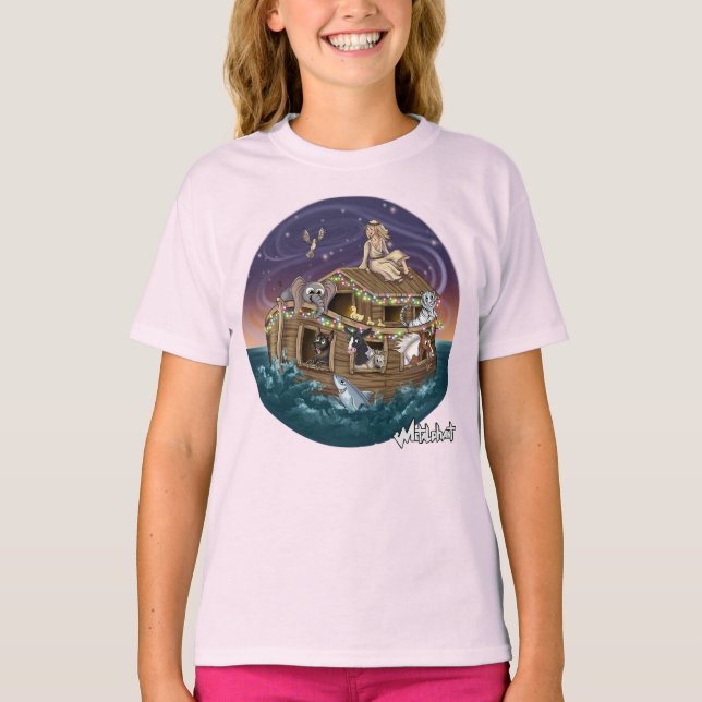 Camiseta da Garota da Arca de Wilbur e Noah (Frente)