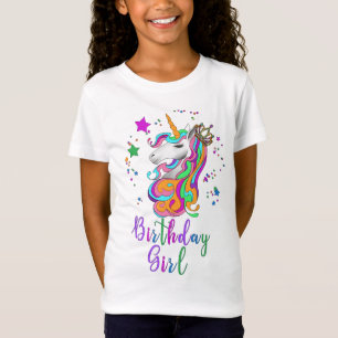 Camiseta da Garota de Aniversário do Unicórn