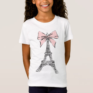 Camiseta da garota de Paris Eiffel Tower