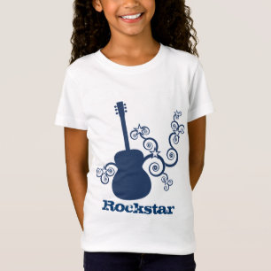 Camiseta da Garota-do-Violão-Rockstar, Real Azul