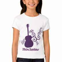 Camiseta da Garota do Violão Rockstar, Roxo