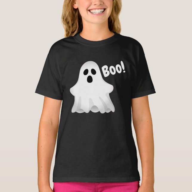 Camiseta da Garota Fantasma do Halloween Boo (Frente)