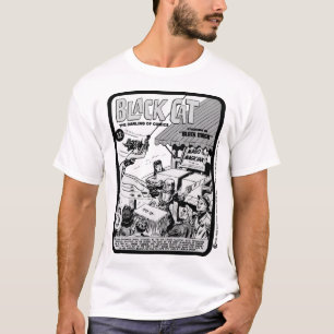 Camiseta da história em quadrinhos do Gato Preto d