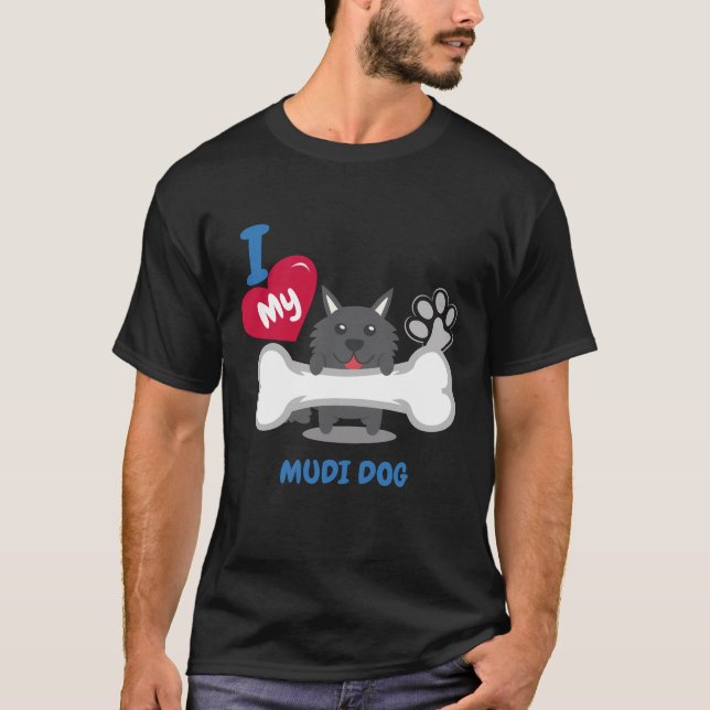 Camiseta Da ideia bonito do presente do cão do CÃO de MUDI (Frente)