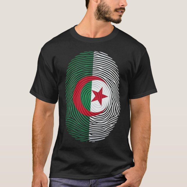 Camiseta da Impressão Digital da Bandeira da Argél (Frente)