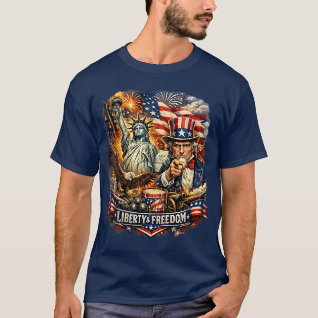 Camiseta da Liberdade da Estátua da Liberdade e Ti (Frente)