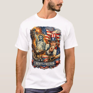 Camiseta da Liberdade da Estátua da Liberdade e Ti