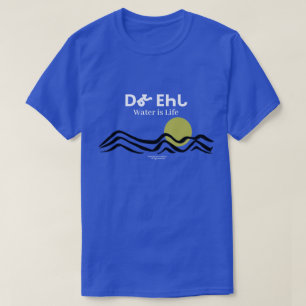 Camiseta da Língua Cherokee Água É Vida