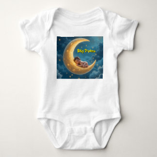 Camiseta da lua do bebê sonolento (branca)