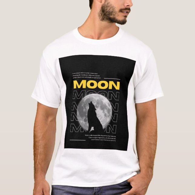 Camiseta da lua escura preta e amarela (Frente)
