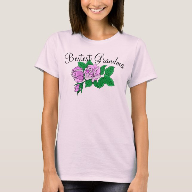 Camiseta da Melhor Avó com Rosas (Frente)