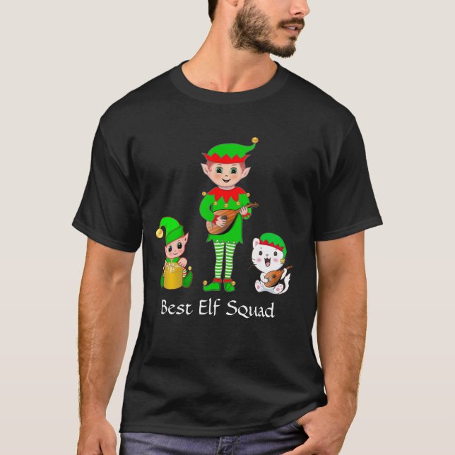 Camiseta da Melhor Equipe de Elfos de Natal Modern (Frente)