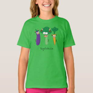 Camiseta da Menina Engraçada de Touros Vegetais