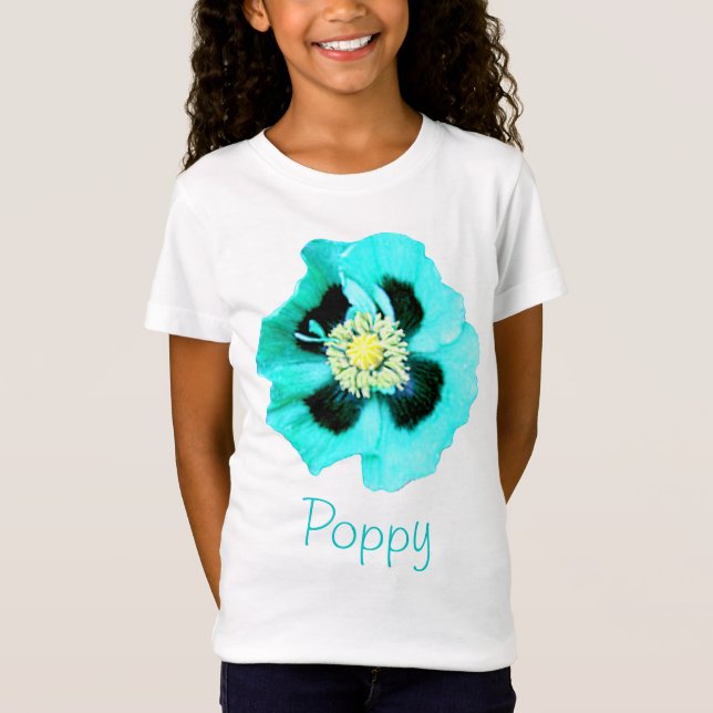 Camiseta da menina "Name" Blue Poppy (Frente)