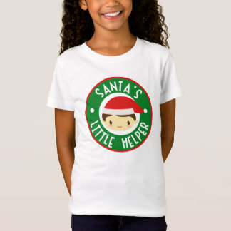 Camiseta Da menina pequena do ajudante do papai noel o