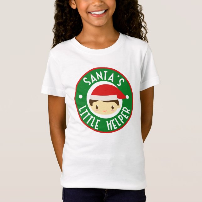 Camiseta Da menina pequena do ajudante do papai noel o (Frente)
