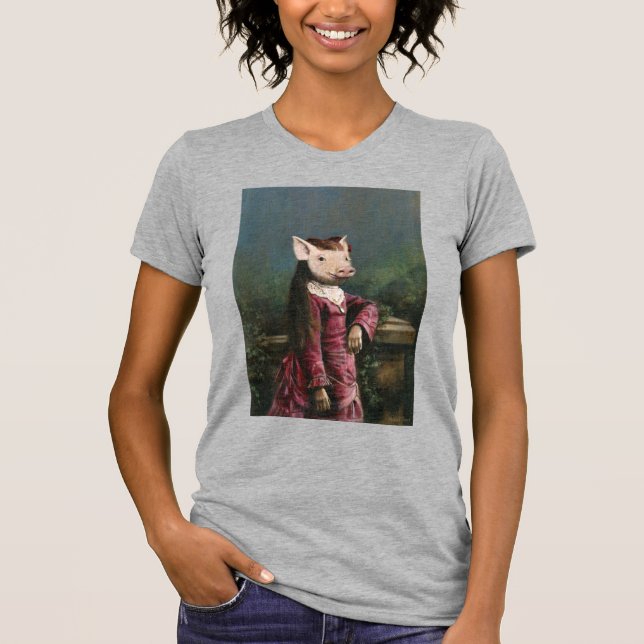 Camiseta da menina porquinha vitoriana (Frente)
