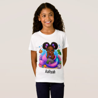 Camiseta da Menina Sereia Adorável para Crianças