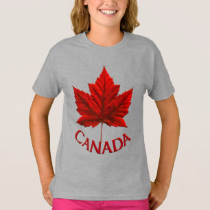 Camiseta da moça do Canadá Camisa personalizada do