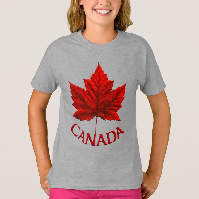 Camiseta da moça do Canadá Camisa personalizada do (Frente)