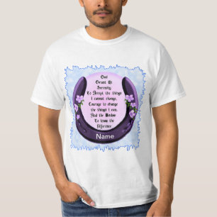 Camiseta da oração da serenidade em ferradura
