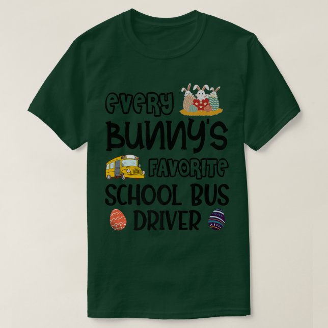 Camiseta Da Páscoa de Maquinista de Ônibus Escolar Favorito (Frente do Design)