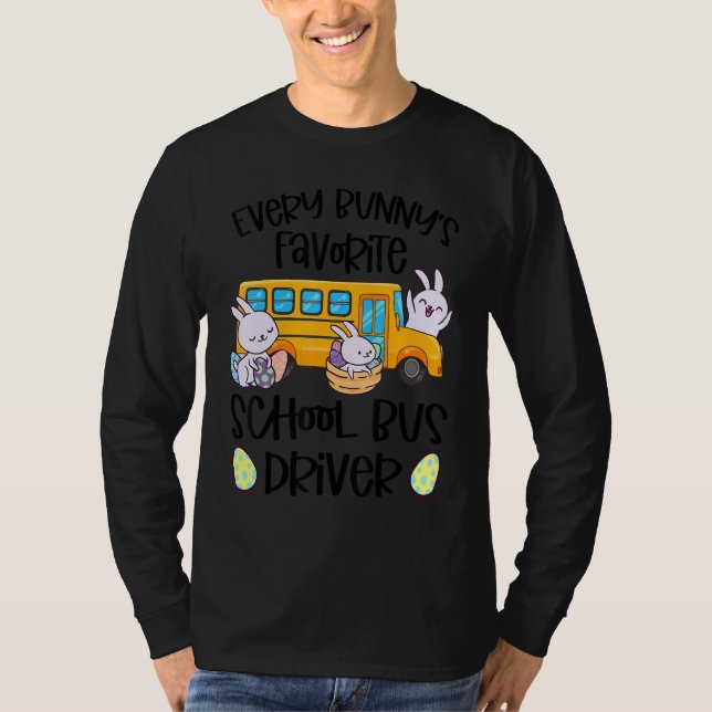 Camiseta Da Páscoa de Maquinista de Ônibus Escolar Favorito (Frente)