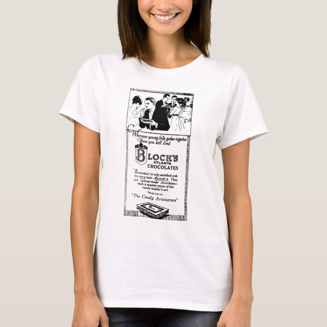 Camiseta Da páscoa dos doces anúncio 1919 de jornal (Frente)