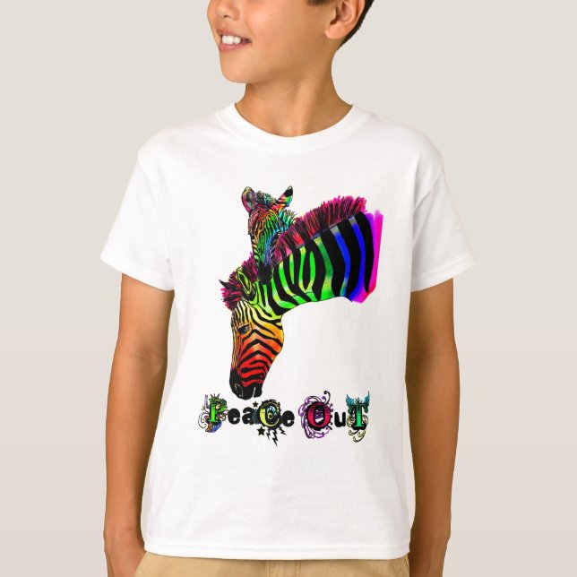 Camiseta da paz zebra para fora (Frente)