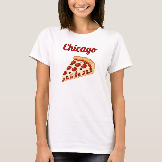 Camiseta da pizza de prato de alta profundidade da (Frente)