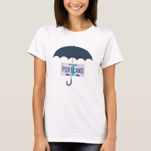 Camiseta da Placa de Licença do Guarda-Chuva Azul