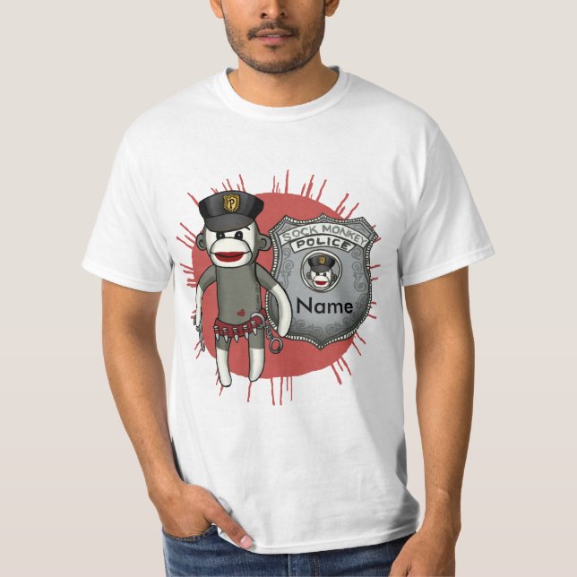 Camiseta da Polícia do Macaco-Meia (Frente)