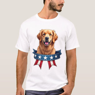 Camiseta da Ponte da Fita do Retriever Dourado Pat