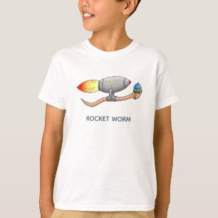 Camiseta da primeira viagem de jetpack do minhoca